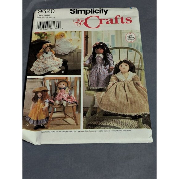 Simplicity Crafts 9620 & McCall's 7933 VTG Doll and Clothing  Patterns UNCUT - Picture 4 of 5